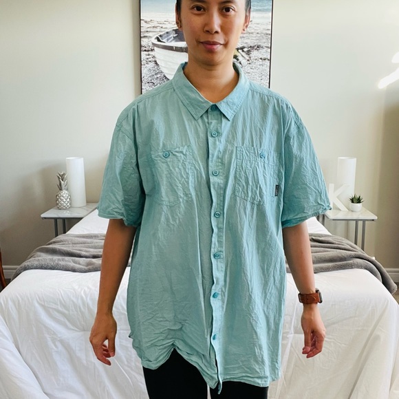 Columbia Teal Men's Short Sleeve Button Shirt (XXL) - Picture 10 of 14